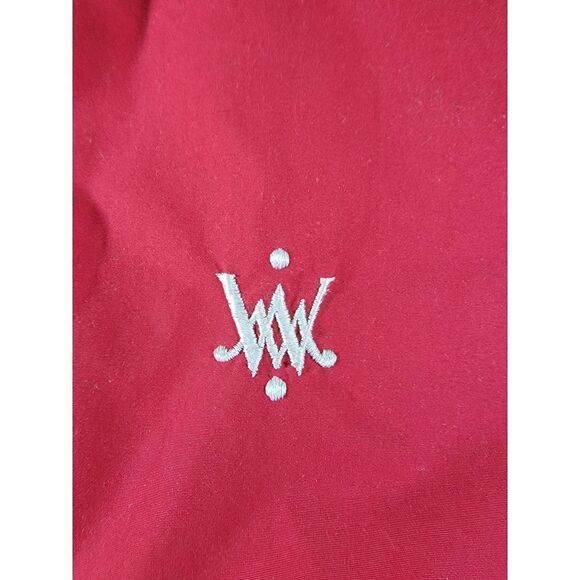 Bogner Womens 12 Red Ski Jacket Shell Embroidered Eagle Winter Coat Hood - Picture 5 of 11